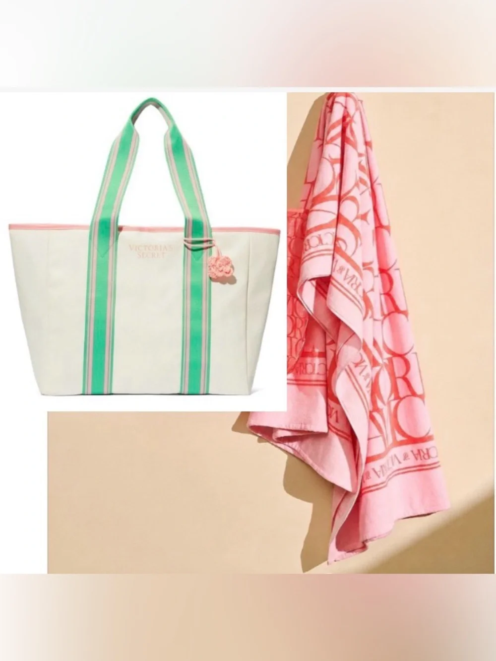 Victoria's Secret Floral Tote and Towel
